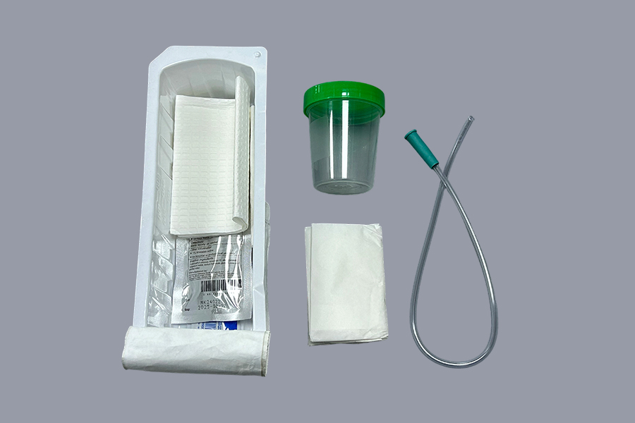 Bandeja de catéter uretral estéril para atención al paciente