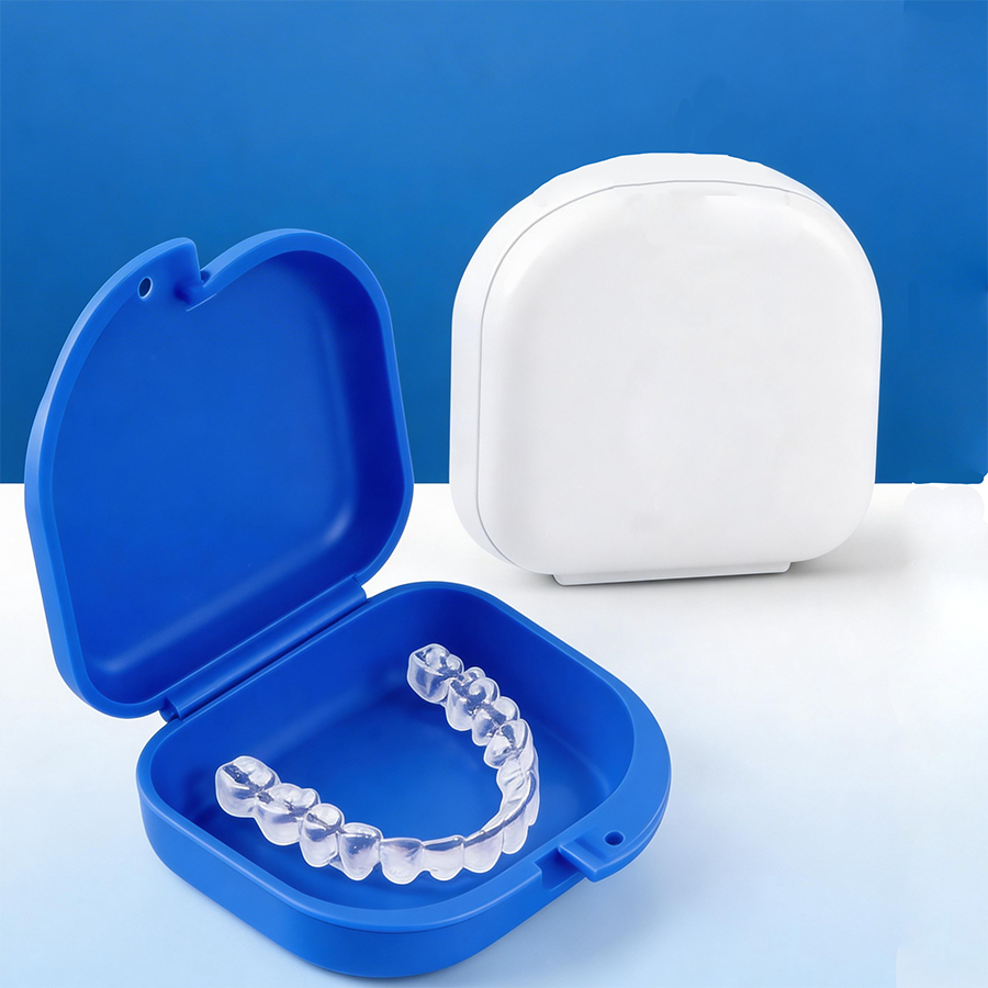 Caja de plástico para prótesis dental